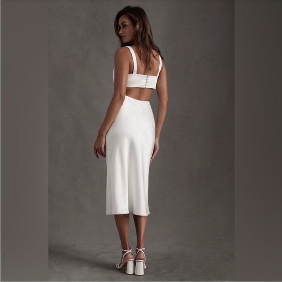 Sachin & Babi Sierra V-Neck Cutout Satin Dress by BHLDN NWT 2 - Picture 9 of 12